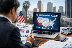 米国進出における法人口座開設の課題を検討するビジネスシーン（アメリカ進出・カリフォルニア進出・アリゾナ進出・SSN要件・高額最低入金など）